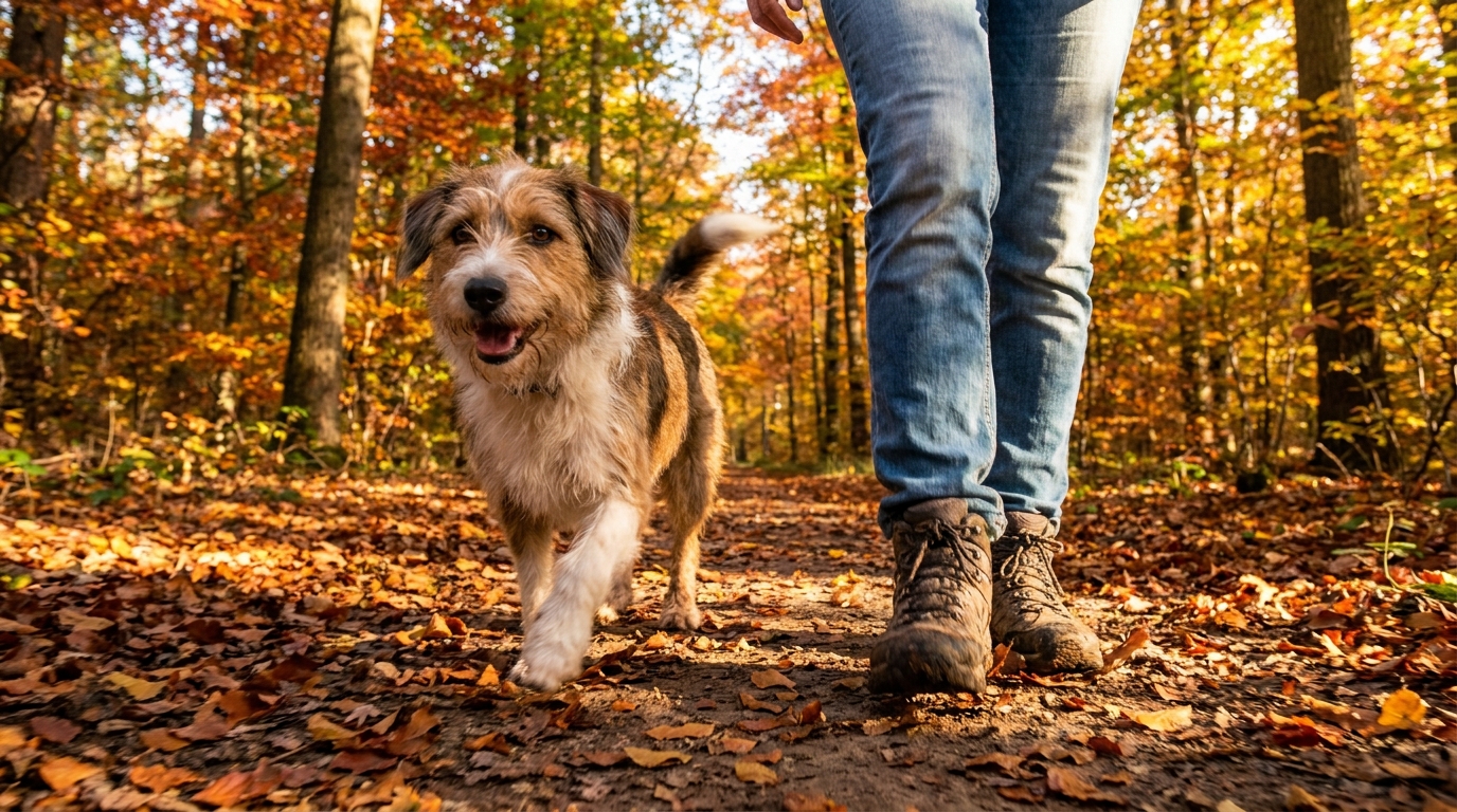 Jack Russel läuft durch den Wald