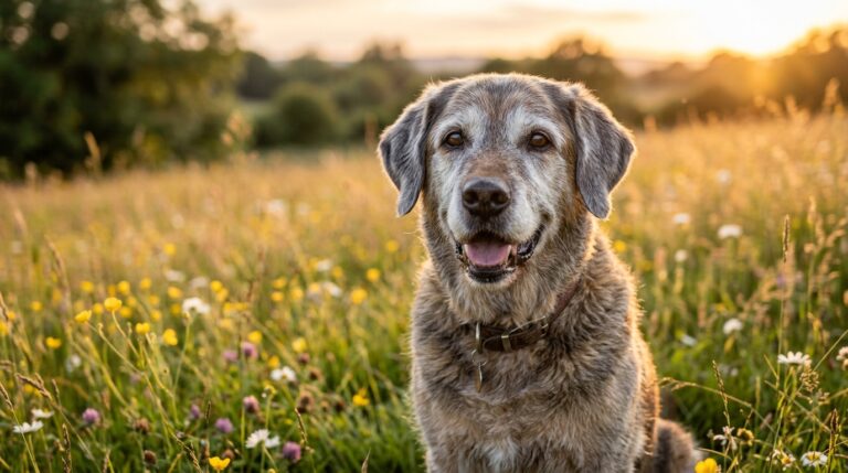 Glücklicher alter Hund