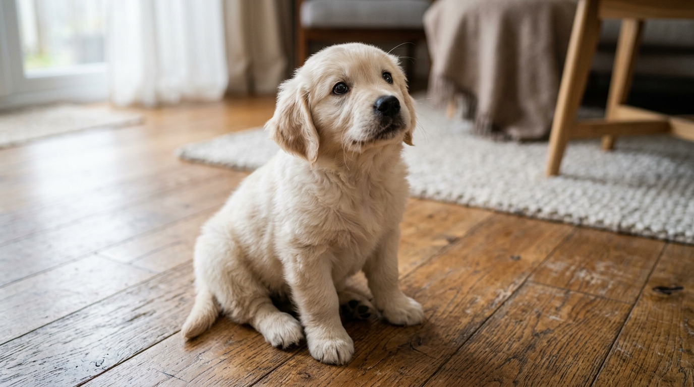 Neugieriger junger Hundewelpe