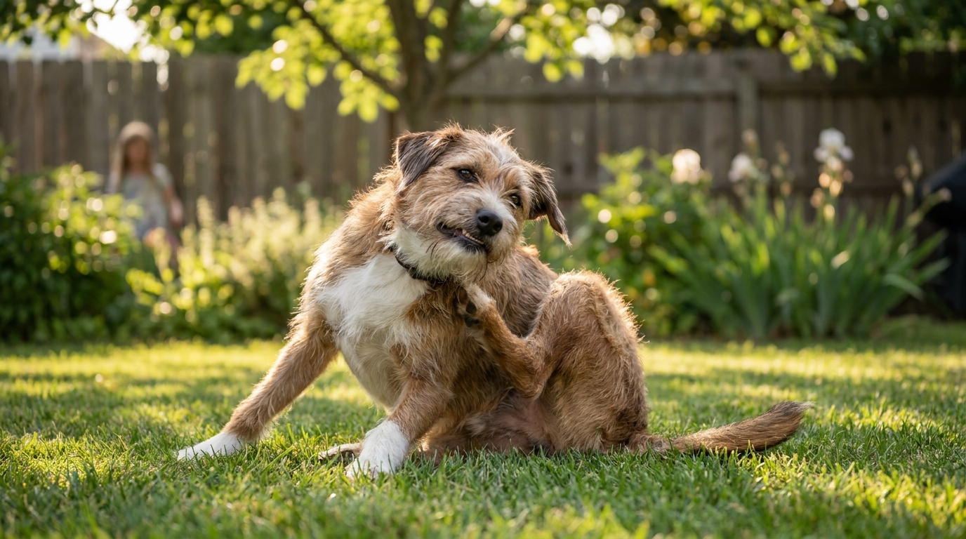 Hund im Garten