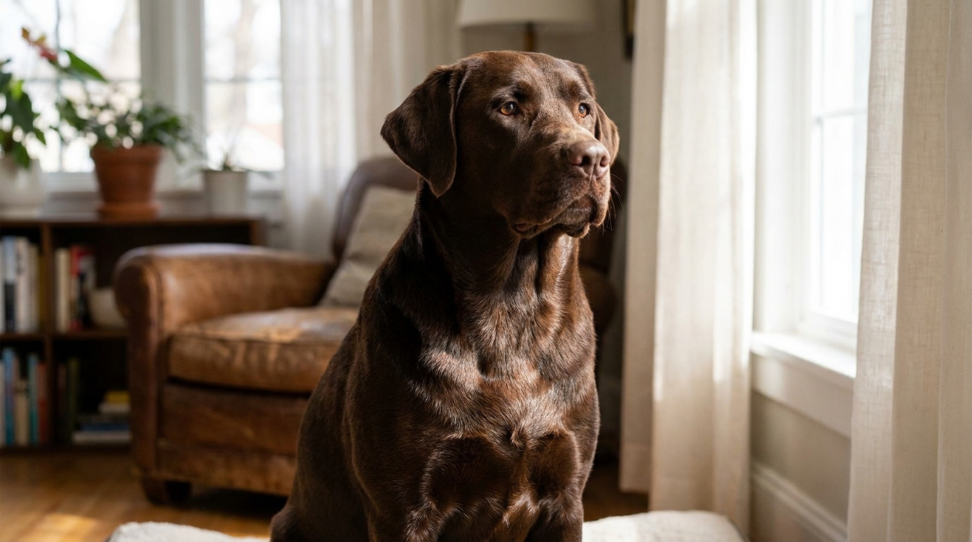 Hund mit glänzendem, gesundem Fell